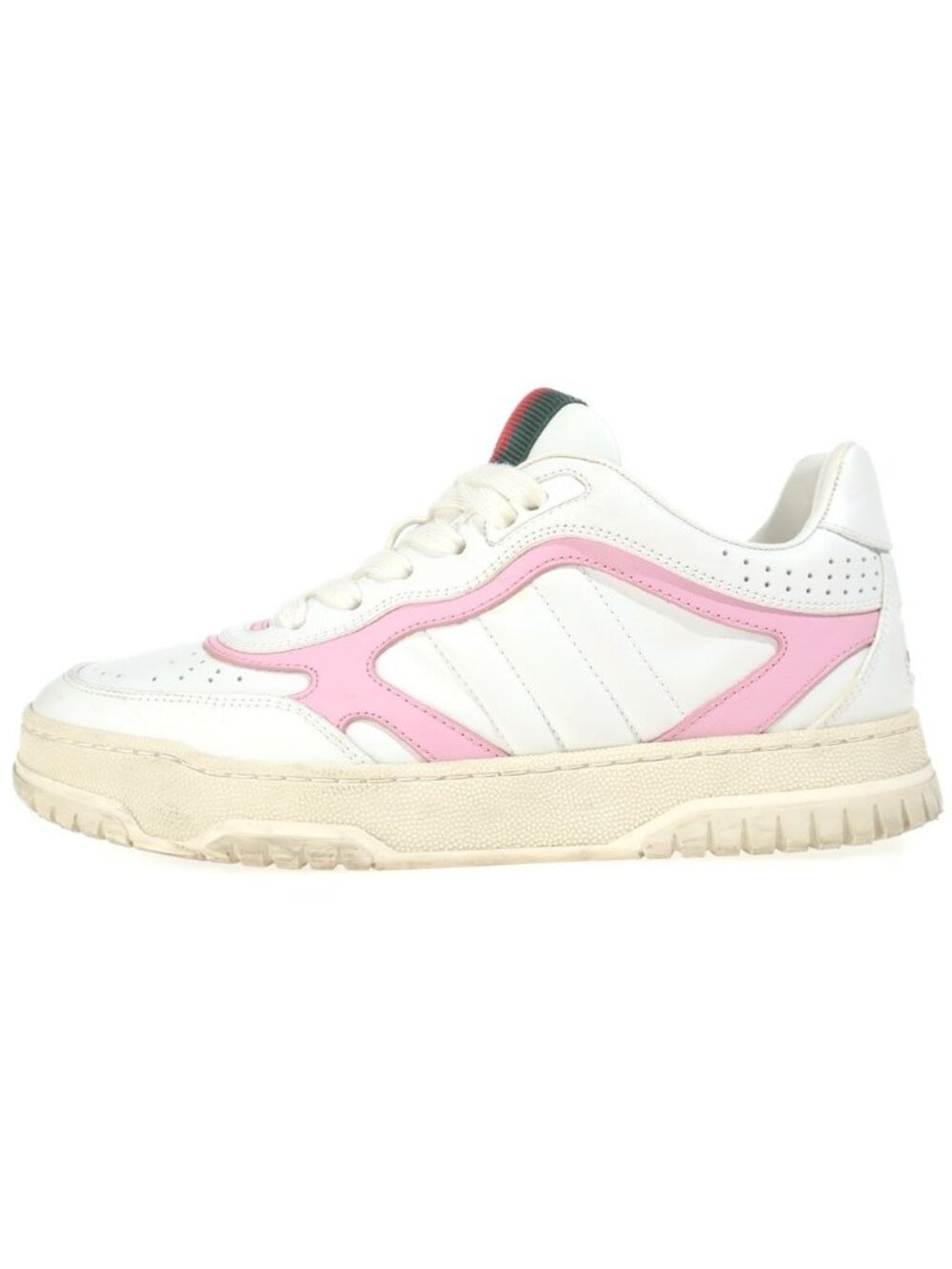 Gucci Re Web Sherry Line Leather Low-Cut Sneakers White Pink 36